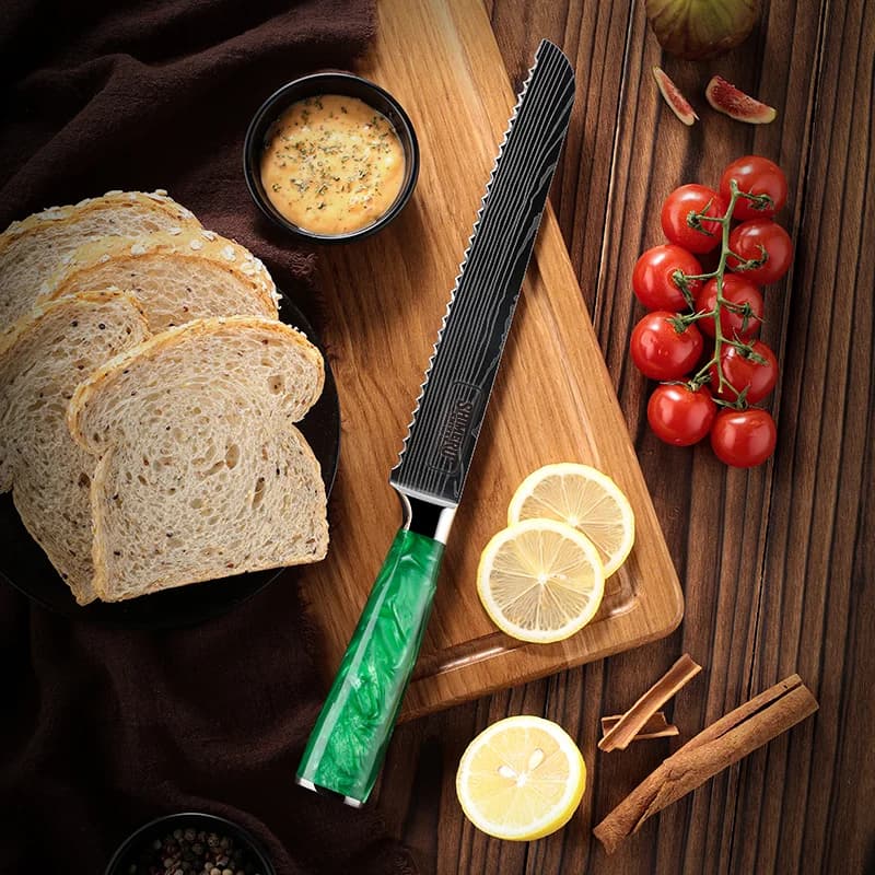 Kitakami 北上川 Damascus Pattern Stainless Steel Kitchen 8 Knife Set