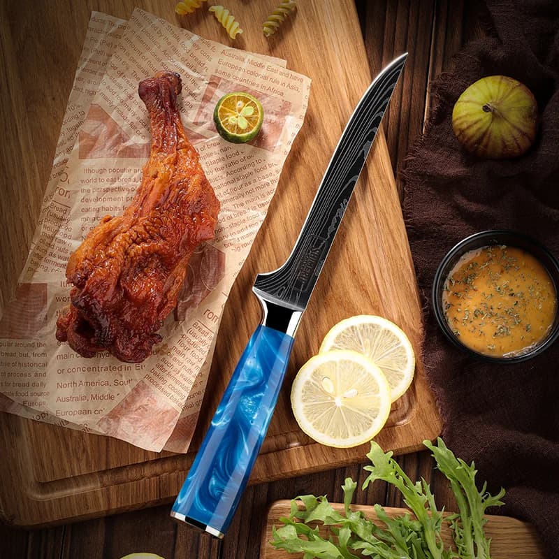 Shinano  信濃川 Damascus Pattern Stainless Steel Kitchen 8 Knife Set