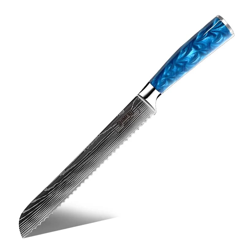 Shinano  信濃川 Damascus Pattern Stainless Steel Kitchen 8 Knife Set