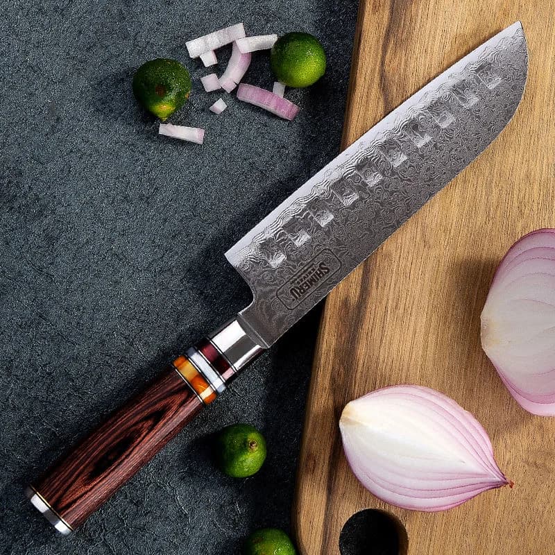 Hikari 光 7" Damacus Steel Professional Santoku Knife 三徳包丁