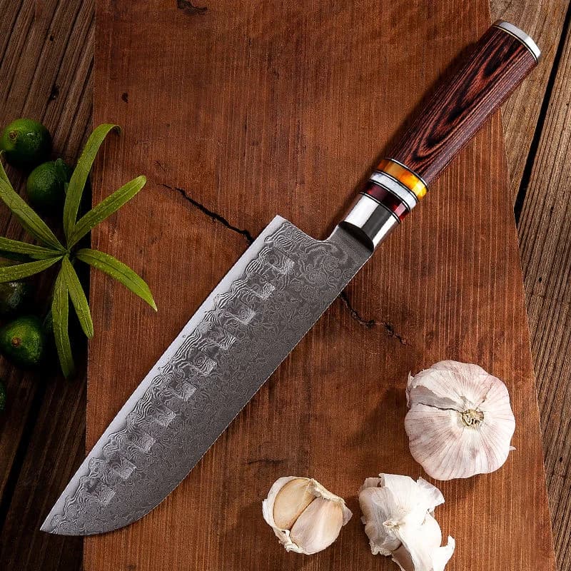 Hikari 光 7" Damacus Steel Professional Santoku Knife 三徳包丁