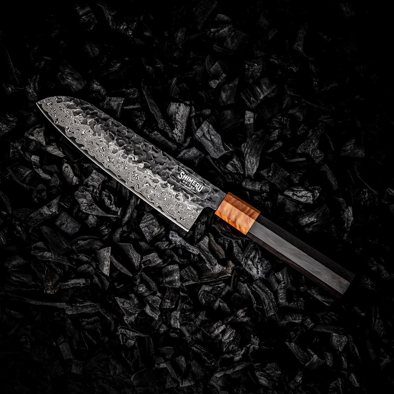 Dark Grain 7" Damascus Steel Santoku Knife 三徳包丁