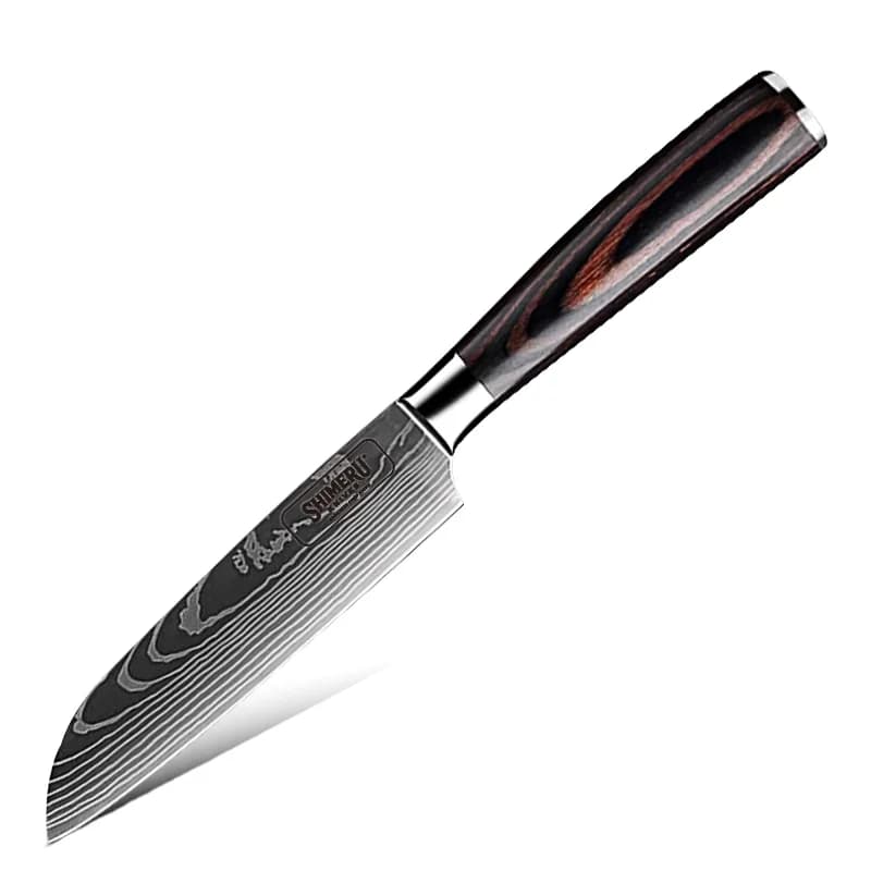 Asahi 朝日川 Damascus Pattern Stainless Steel Kitchen 8 Knife Set