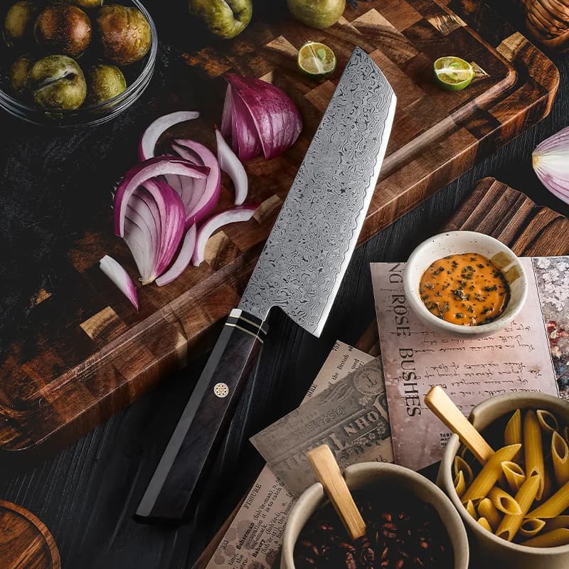 Yamato 7" Damascus Steel Nakiri Knife 菜切り包丁