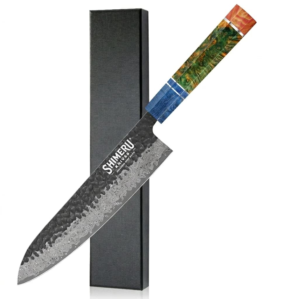 Yoshii 8″ Damascus Steel Gyuto Knife 牛刀