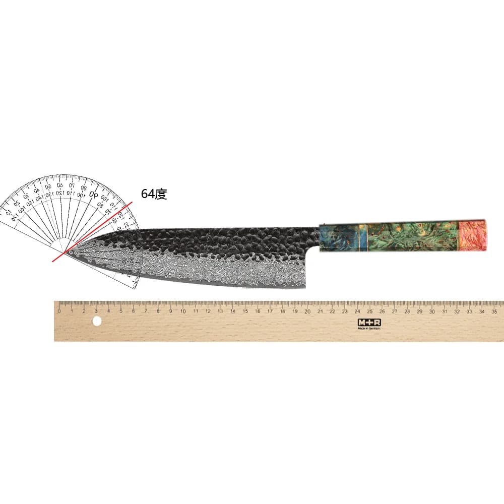 Yoshii 8″ Damascus Steel Gyuto Knife 牛刀