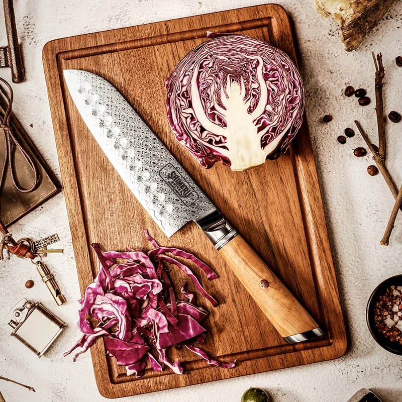 Sendai 7" Damascus Steel Santoku Knife 三徳包丁