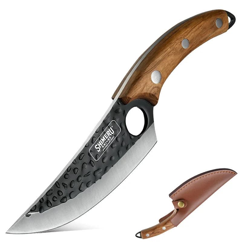 Tetsuya 5.7" Butcher Knife with Leather Sheath