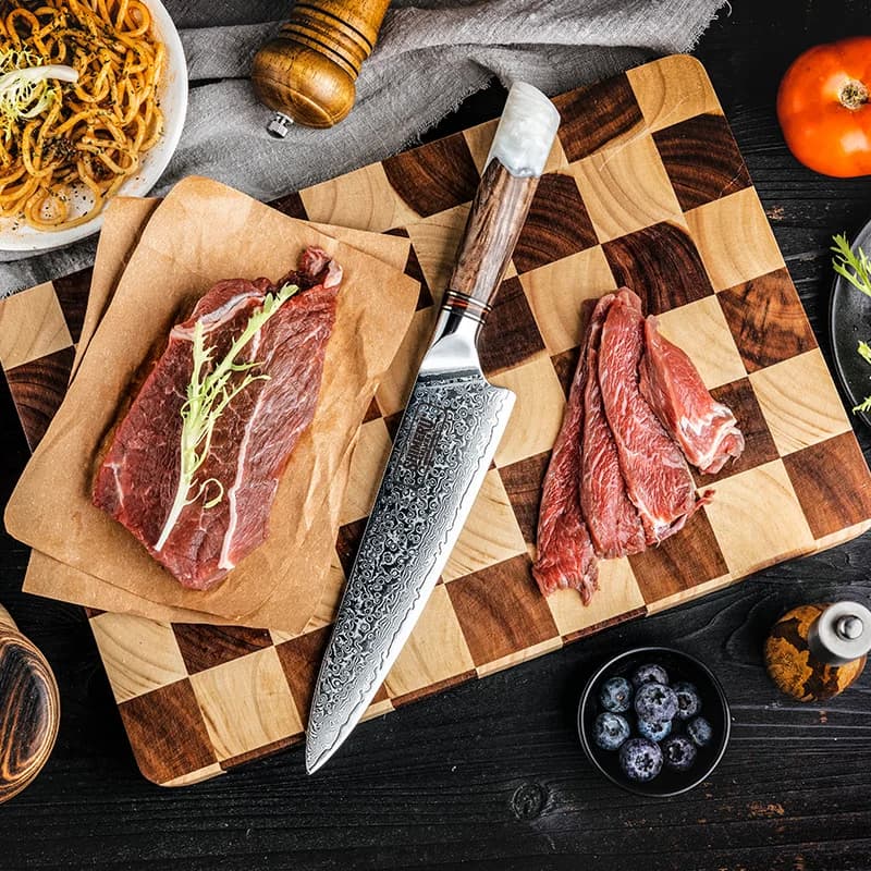 Shirakawa 白川 8" Damascus Steel Gyuto Knife 牛刀