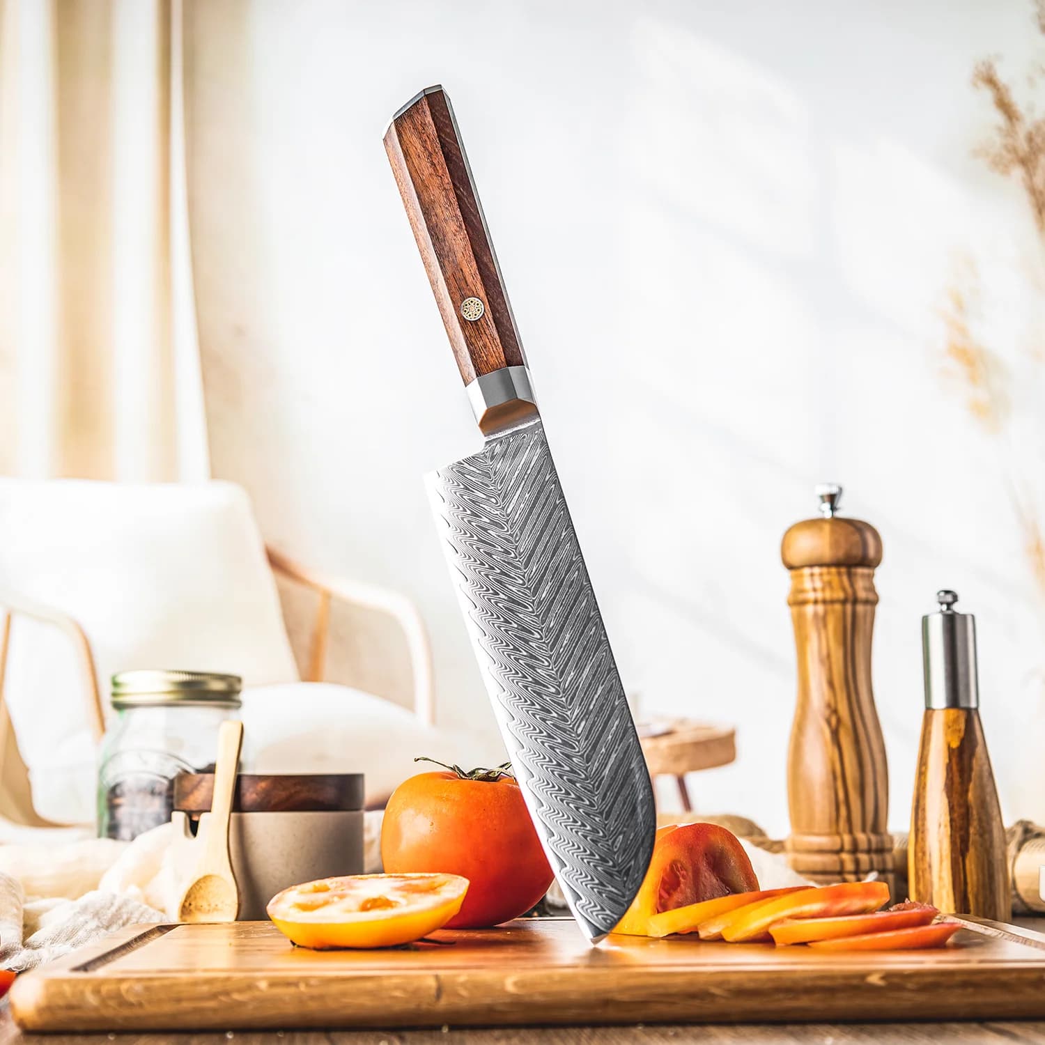 Komachi 小町 7″ Damascus Steel Santoku Knife 三徳包丁