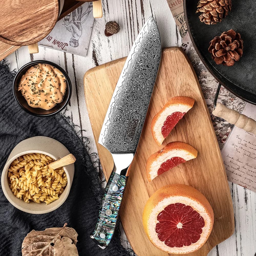 Suisen 水仙 7″ Damascus Steel Santoku  Knife 三徳包丁