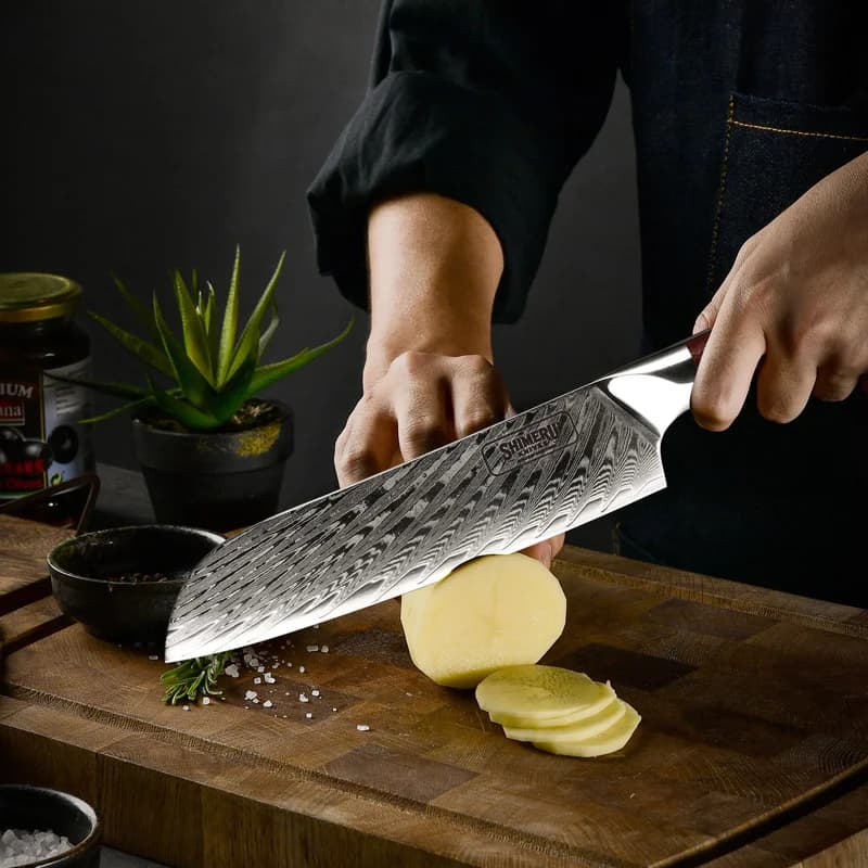 Mizuki 瑞樹 7″ Damascus Steel Santoku Knife 三徳包丁