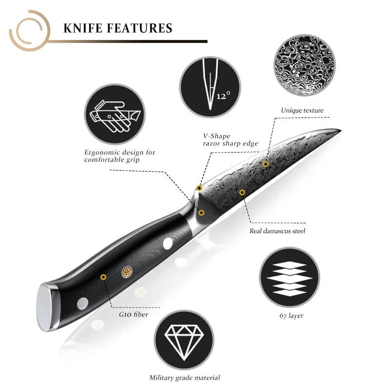 Suma 4.5" Damascus Steel Steak Knife Set 4 pieces ステーキナイフ